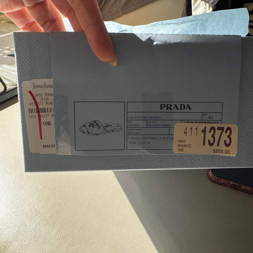 Prada Logo-Embroidered Terry Cloth Slides - Picture 3 of 3